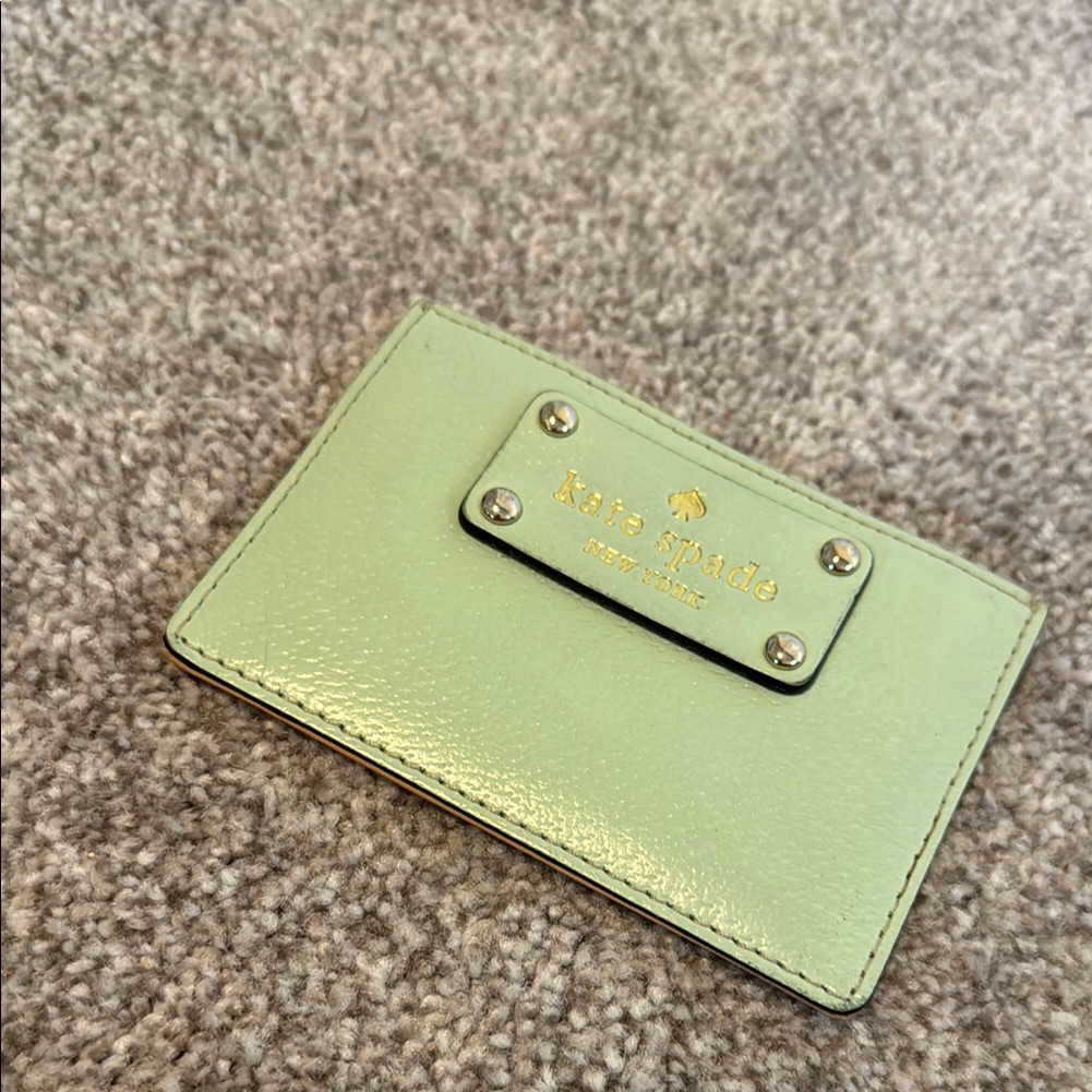 Kate Spade Green Leather Key Card Holder